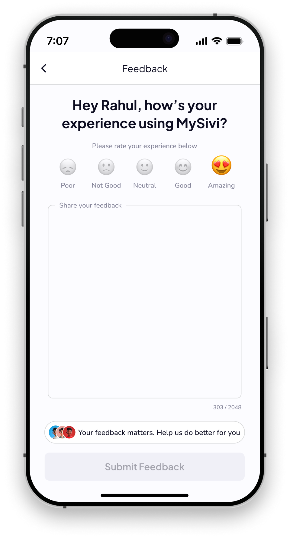 Feedback flow · MySivi
